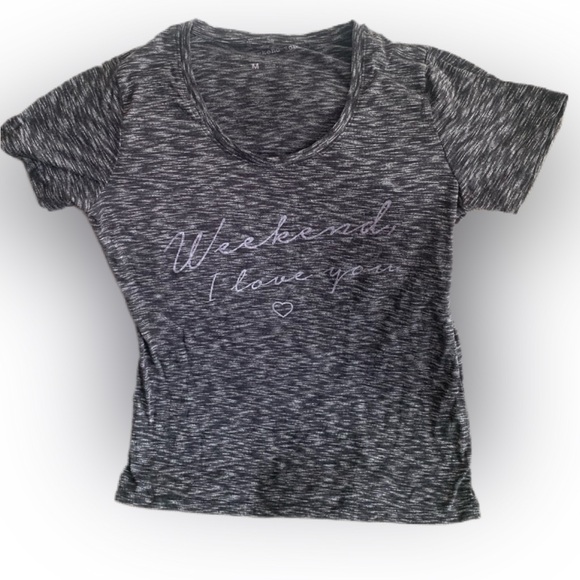 Pre Owned Women's Weekend Soul Weekend I Love You Shirt Top Tee Sz Med Humor - Picture 1 of 7